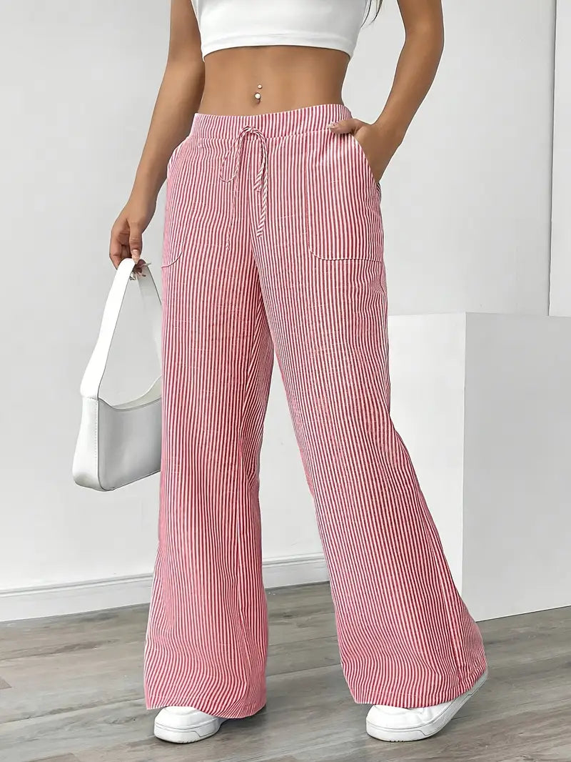Lavoisier™ | Louise - Pantalons Rayés Décontractés