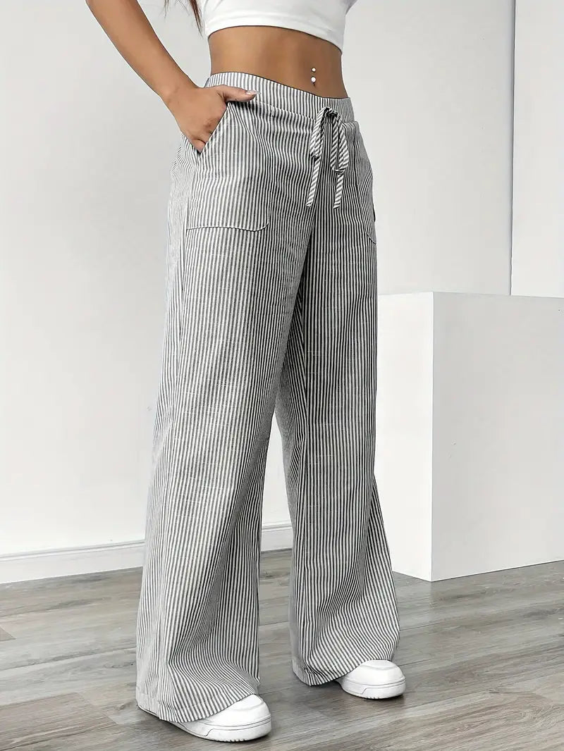 Lavoisier™ | Louise - Pantalons Rayés Décontractés