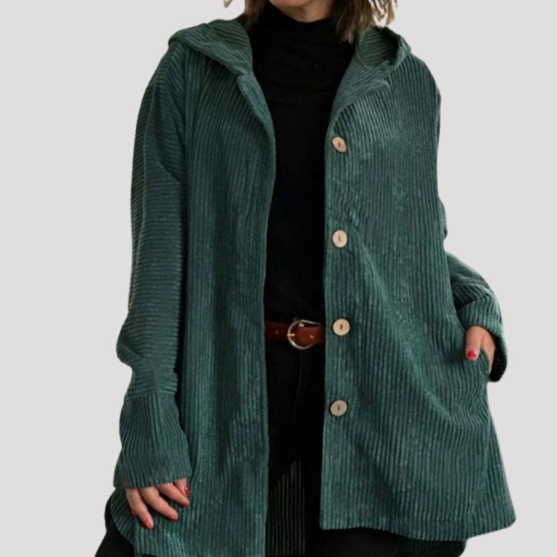 Lavoisier™ | – Veste décontractée en velours côtelé avec capuche pour l’automne