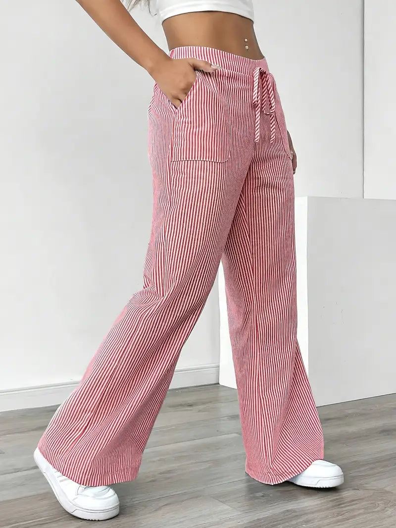 Lavoisier™ | Louise - Pantalons Rayés Décontractés