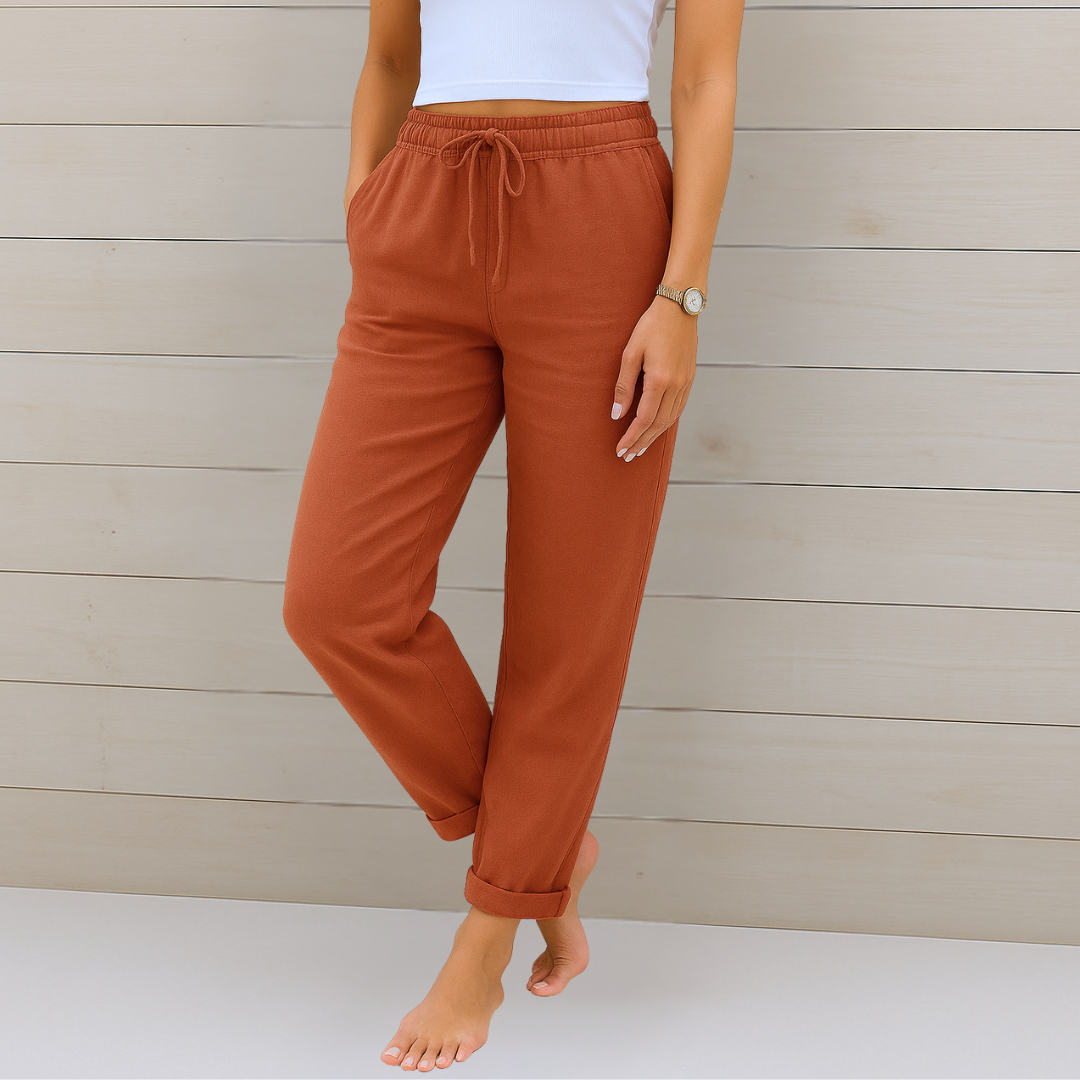 Lavoisier™ | Maja - Pantalons Stretch en Lin Respirant Premium