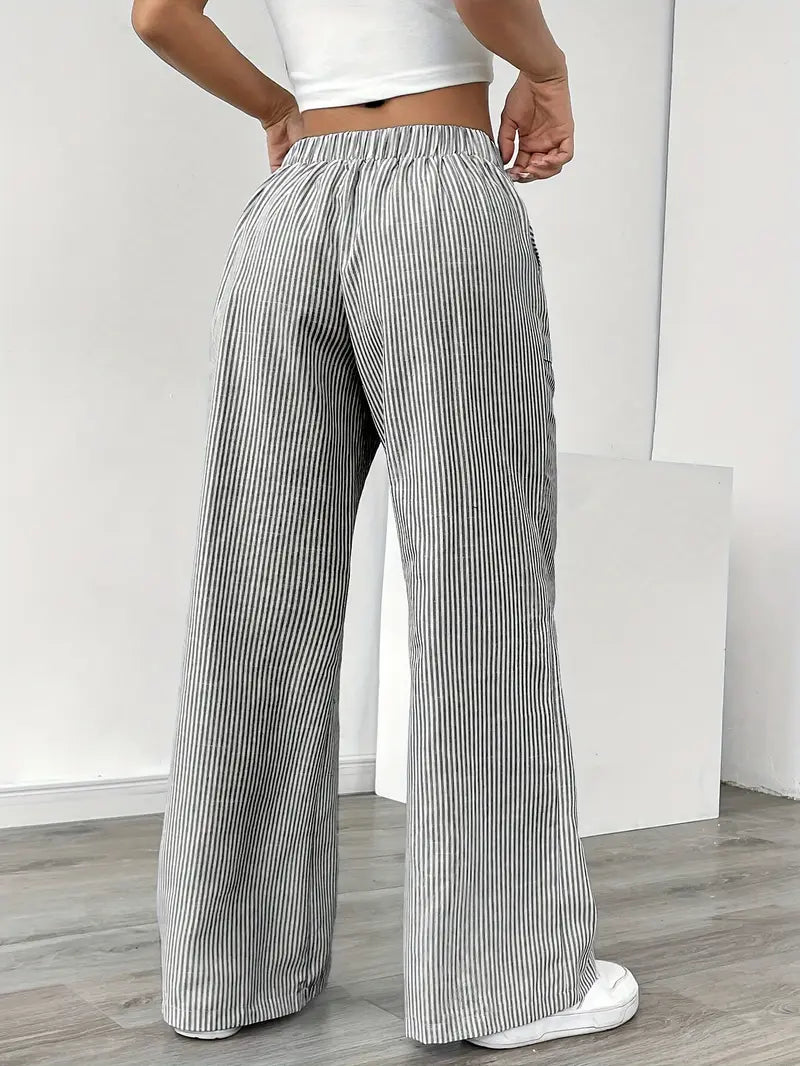 Lavoisier™ | Louise - Pantalons Rayés Décontractés