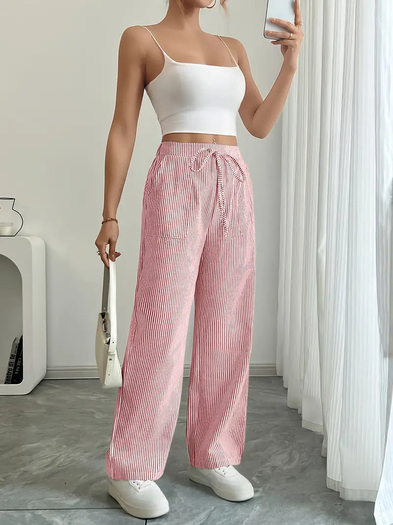 Lavoisier™ | Louise - Pantalons Rayés Décontractés