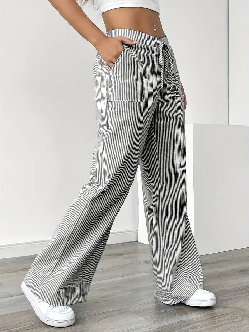 Lavoisier™ | Louise - Pantalons Rayés Décontractés