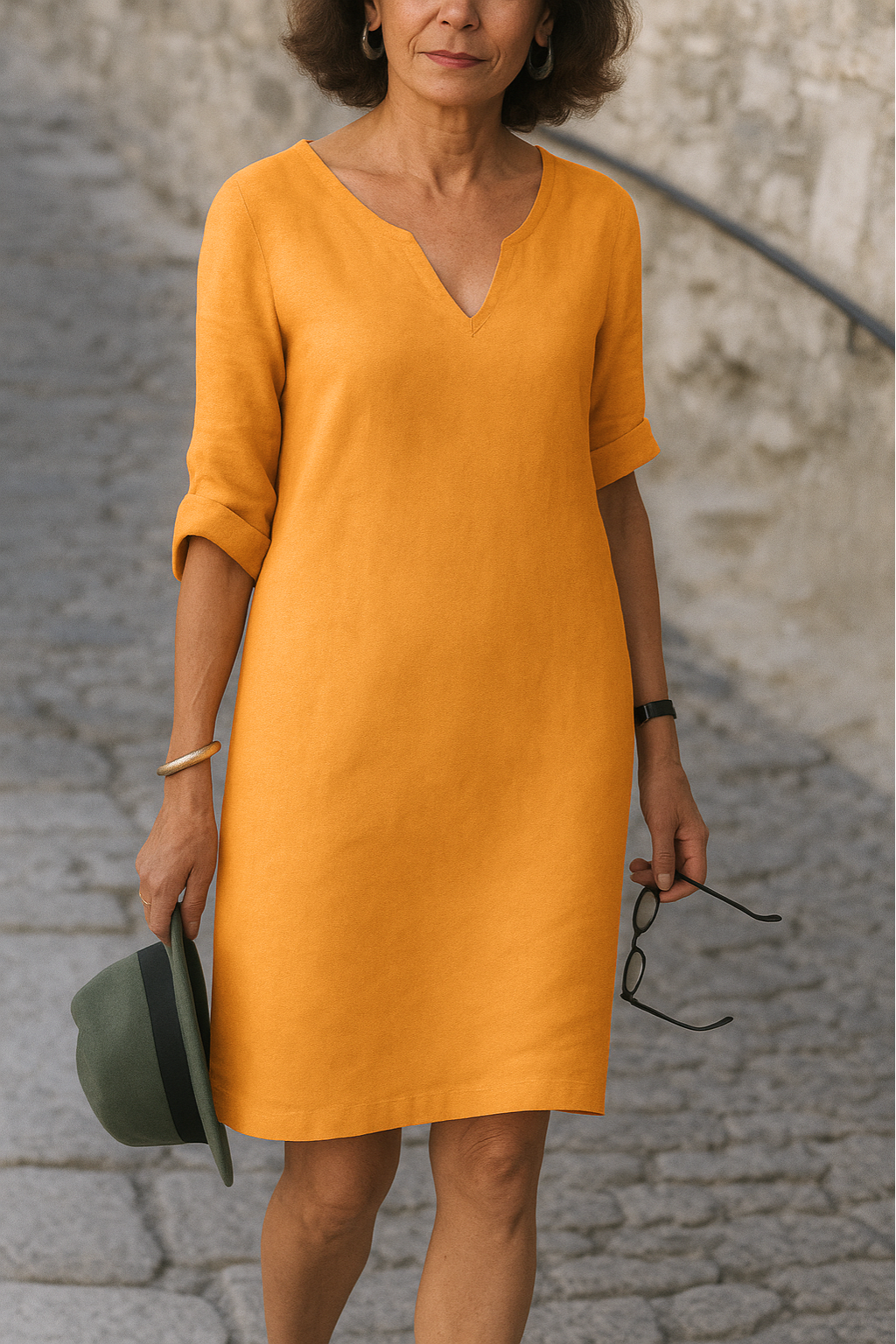 Lavoisier™ | Lisette - Robe Élégante à Encolure en V