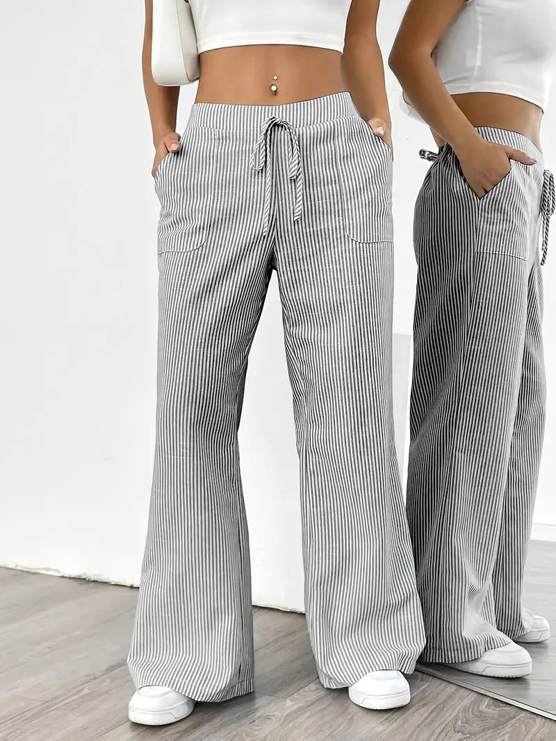 Lavoisier™ | Louise - Pantalons Rayés Décontractés