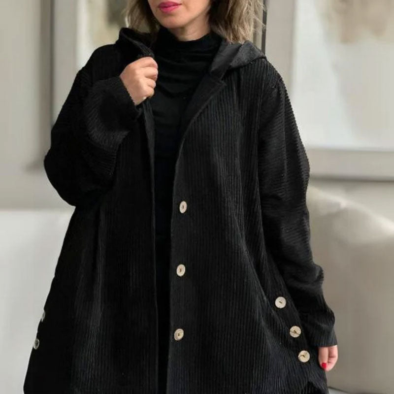 Lavoisier™ | – Veste décontractée en velours côtelé avec capuche pour l’automne