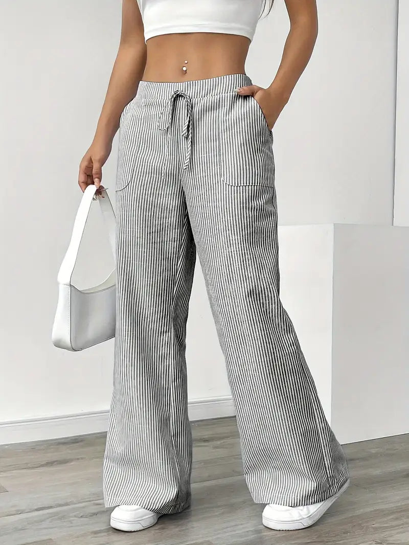Lavoisier™ | Louise - Pantalons Rayés Décontractés