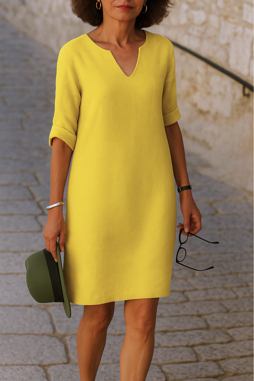 Lavoisier™ | Lisette - Robe Élégante à Encolure en V