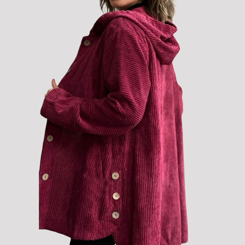 Lavoisier™ | – Veste décontractée en velours côtelé avec capuche pour l’automne