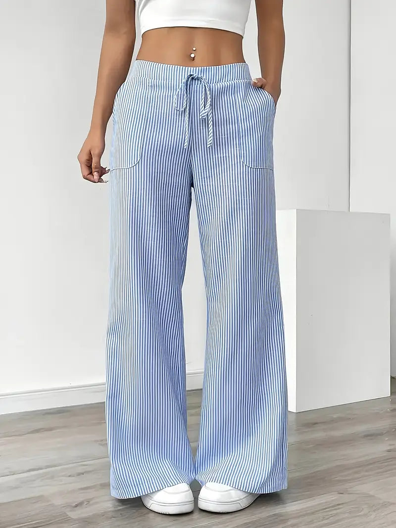 Lavoisier™ | Louise - Pantalons Rayés Décontractés