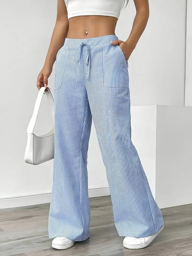 Lavoisier™ | Louise - Pantalons Rayés Décontractés