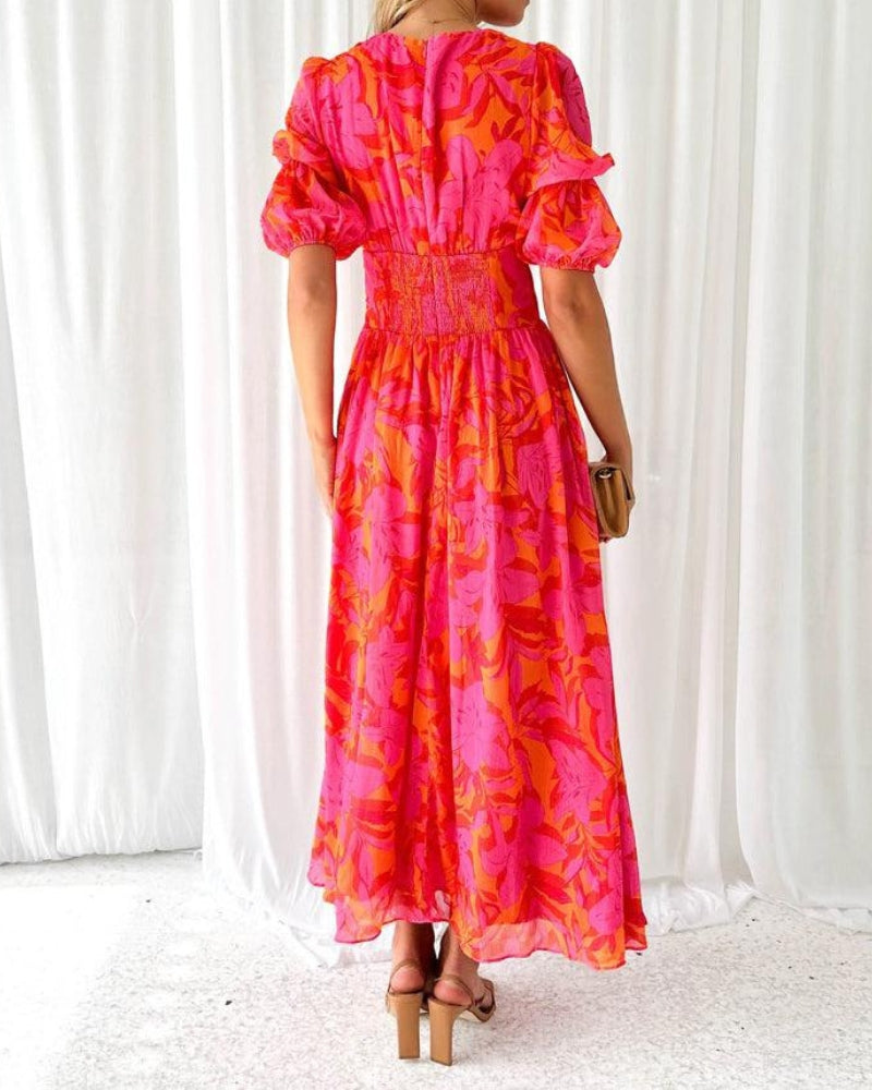 Lavoisier™ | Derana - Robe Maxi Rouge Rose