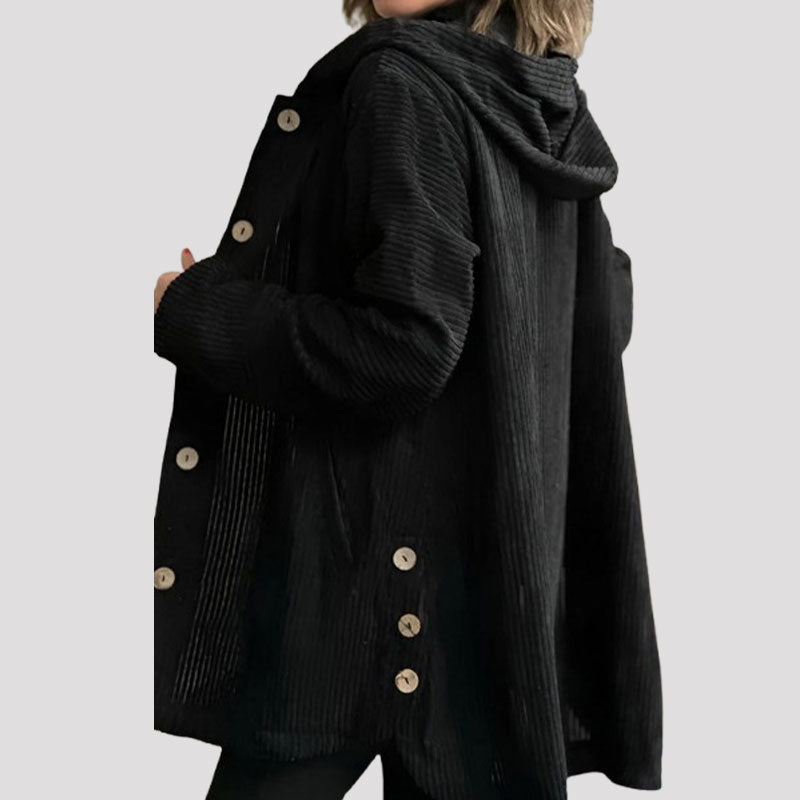 Lavoisier™ | – Veste décontractée en velours côtelé avec capuche pour l’automne
