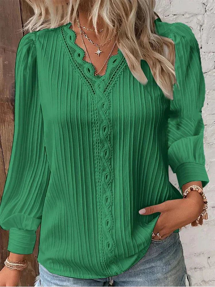Lavoisier™ | Lilly - Élégante Blouse Plissée