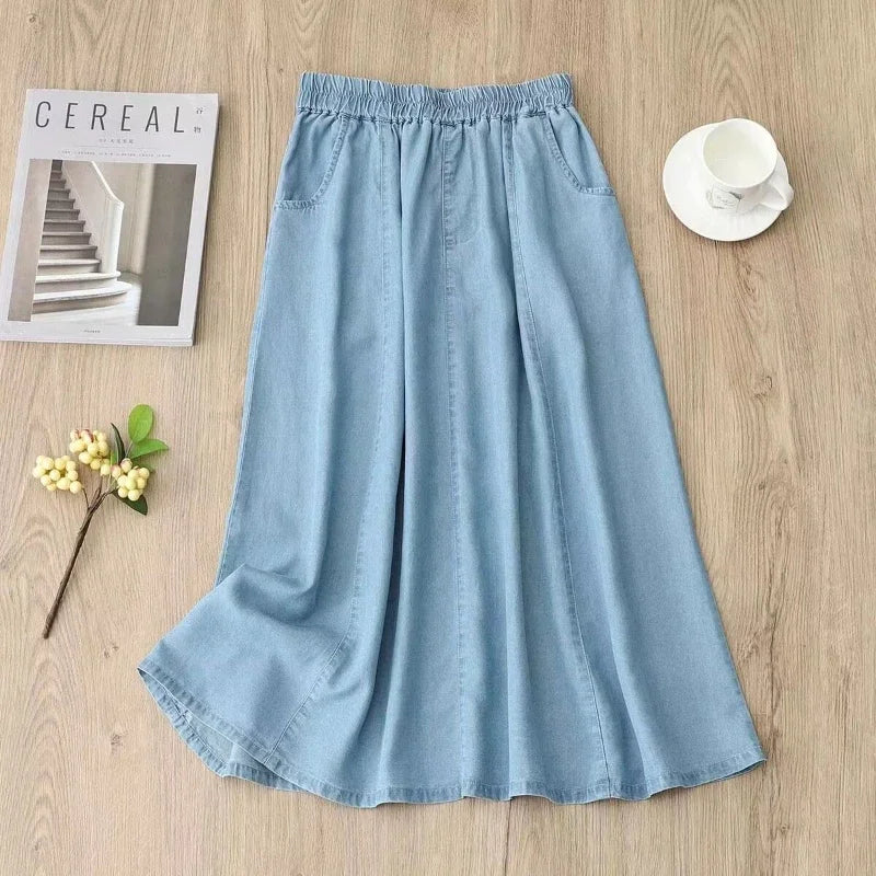 Lavoisier™ | Liora Bay - Jupe Midi en Denim Léger