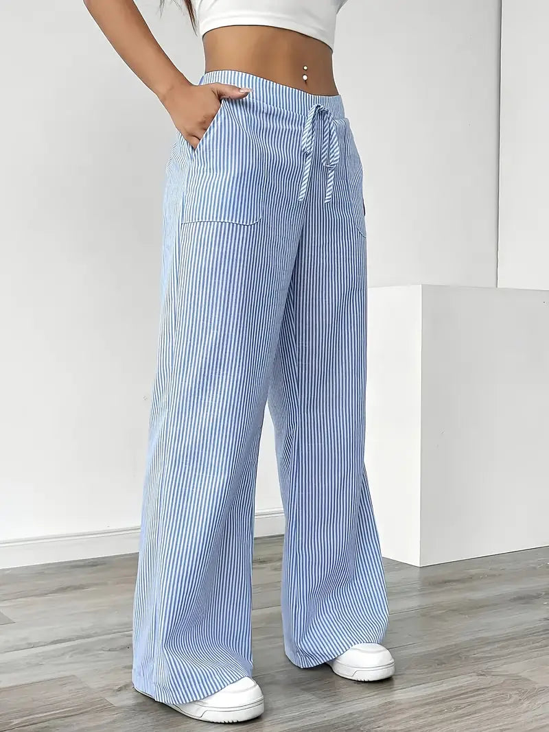 Lavoisier™ | Louise - Pantalons Rayés Décontractés
