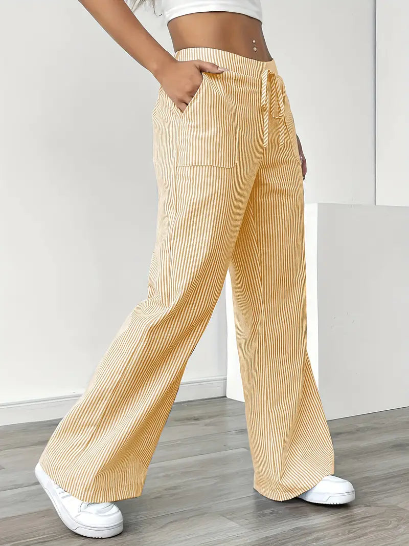 Lavoisier™ | Louise - Pantalons Rayés Décontractés