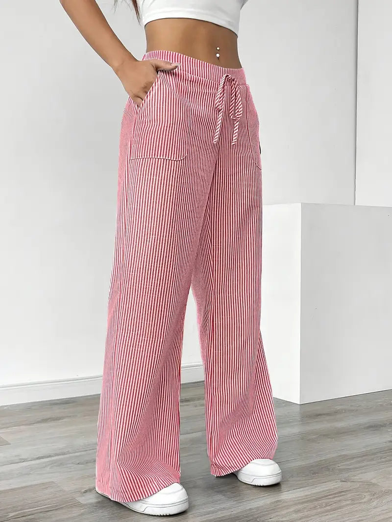 Lavoisier™ | Louise - Pantalons Rayés Décontractés
