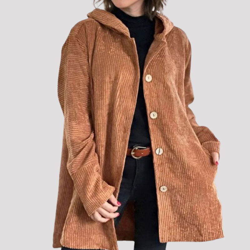 Lavoisier™ |  – Veste décontractée en velours côtelé avec capuche pour l’automne