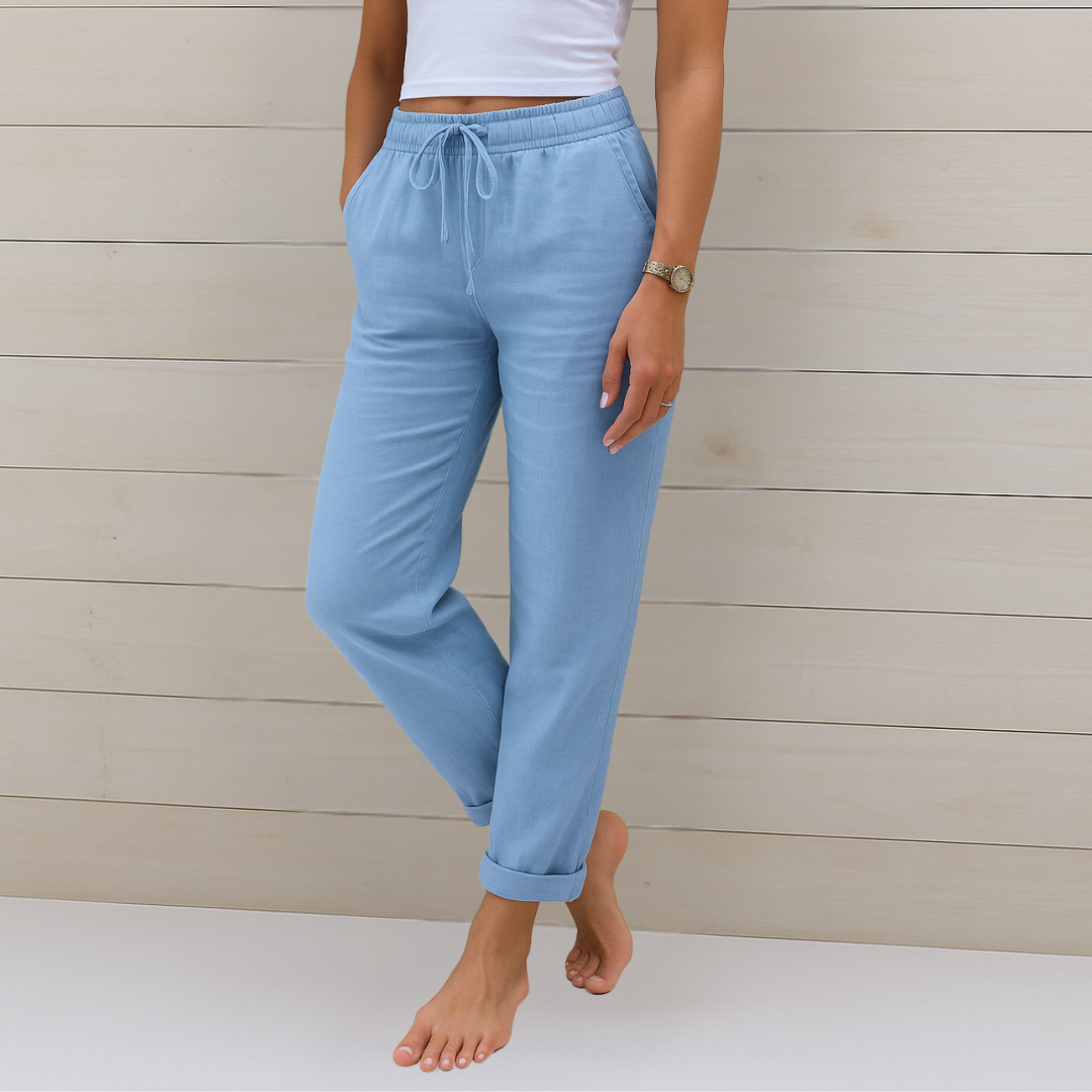 Lavoisier™ | Maja - Pantalons Stretch en Lin Respirant Premium