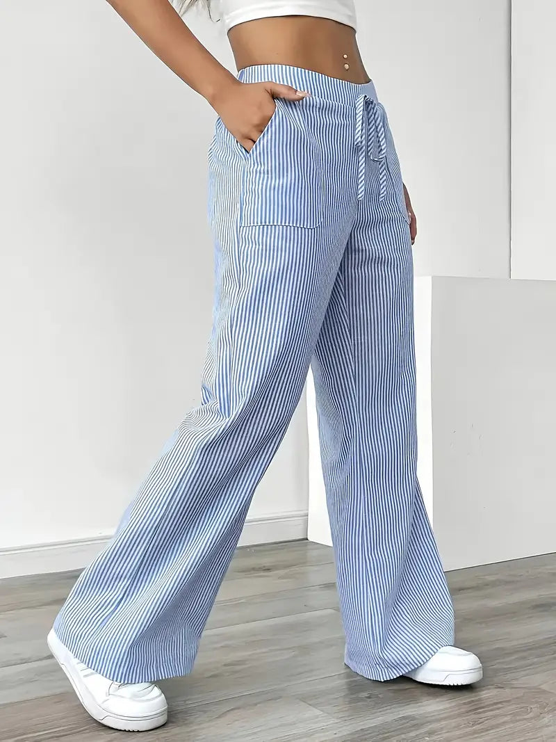 Lavoisier™ | Louise - Pantalons Rayés Décontractés