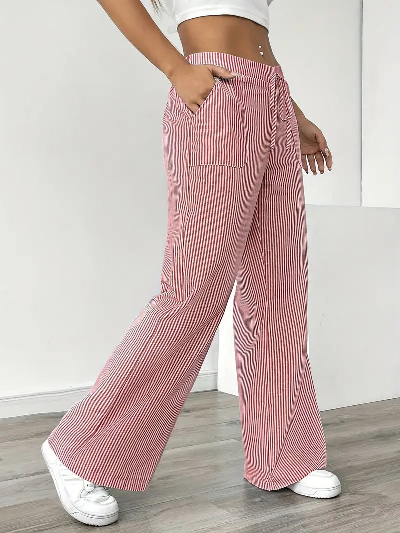 Lavoisier™ | Louise - Pantalons Rayés Décontractés