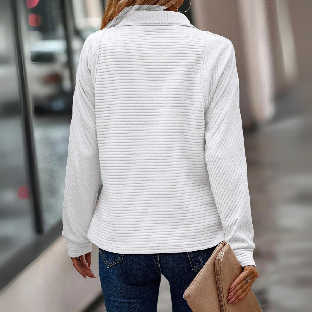 Lavoisier™ | Suzanne - Pull Détail Demi-Zip