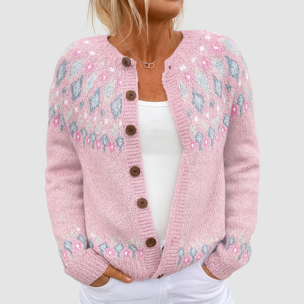 Lavoisier™ | Elva - Cardigan Tricoté Lâche avec Motif