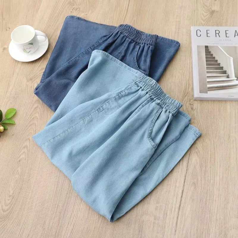 Lavoisier™ | Liora Bay - Jupe Midi en Denim Léger